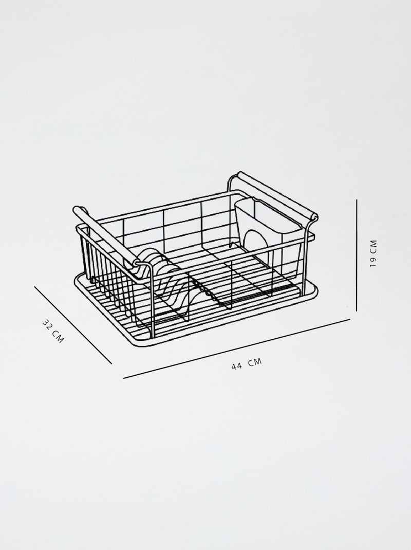 Scolapiatti in metallo con manici in legno nero - Kiabi