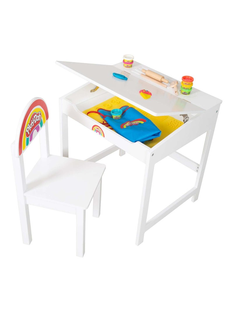 Scrivania bambini + sedia + 6 vasetti pasta modellabile + accessori "Roba x Play‑Doh" N/D - Kiabi