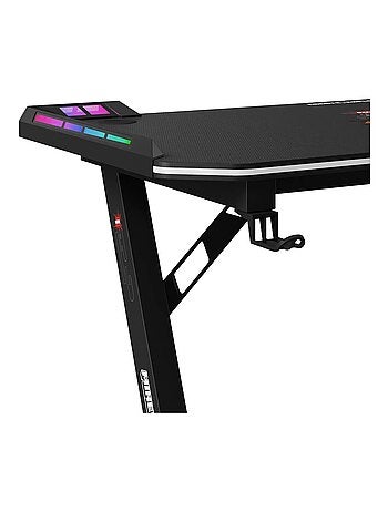 Scrivania gaming con LED, supporto cuffie e portabicchieri "Roba" – Minecraft