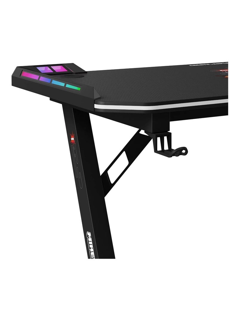 Scrivania gaming con LED, supporto cuffie e portabicchieri "Roba" – Minecraft Nero Multicolore - Kiabi