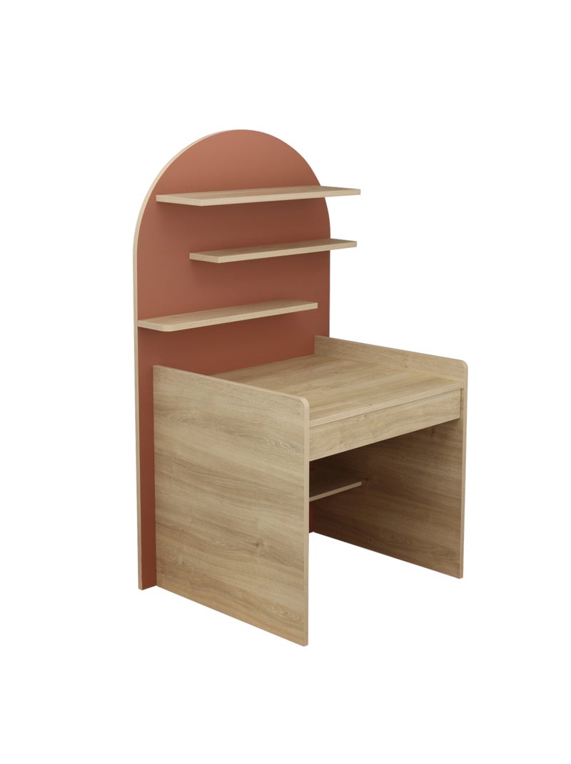 Scrivania per bambini - design ad arco in legno di quercia - SAUTHON Rosso - Kiabi