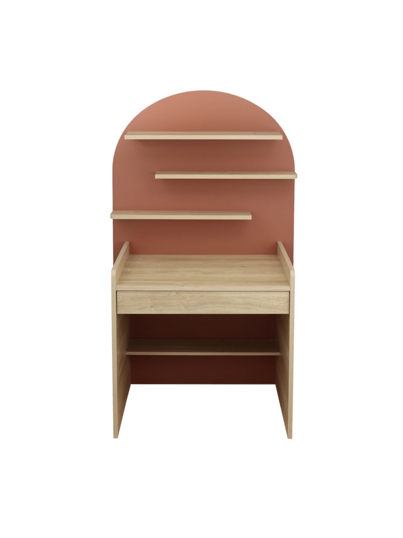 Scrivania per bambini - design ad arco in legno di quercia - SAUTHON Rosso - Kiabi