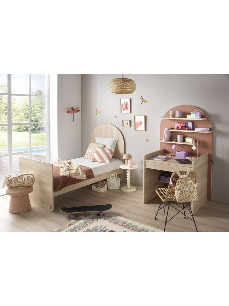Scrivania per bambini - design ad arco in legno di quercia - SAUTHON Rosso - Kiabi