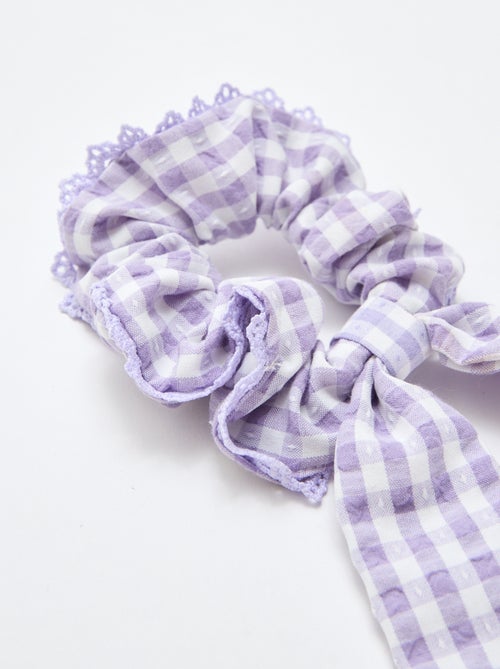 Scrunchie a quadri vichy con fiocco lungo - Kiabi