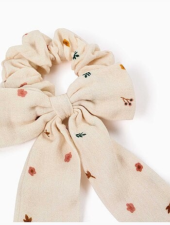 Scrunchie con fiocco e stampa floreale