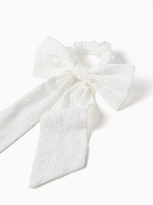 Scrunchie con fiocco in ricamo inglese - Kiabi