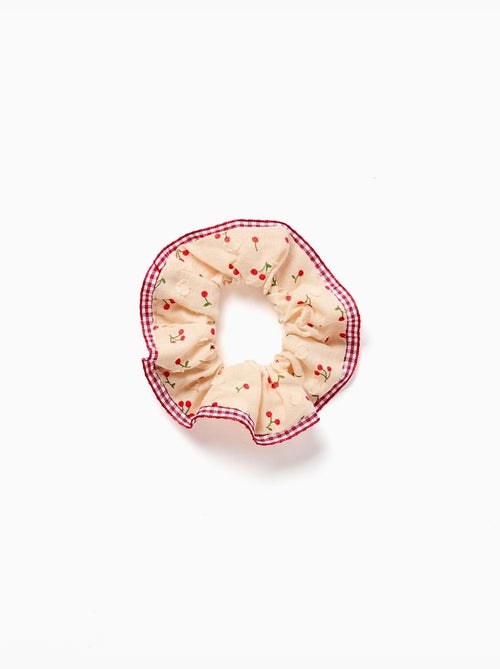 Scrunchie con motivo ciliegia/Vichy - Kiabi
