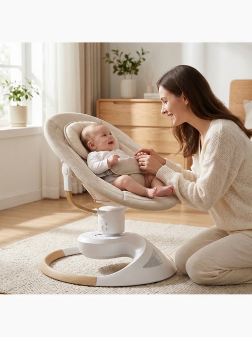 Sdraietta / altalena elettrica per bebè Emy di BEBE2LUXE Dondolio naturale Beige - Kiabi