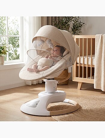 Sdraietta / altalena elettrica per bebè Emy di BEBE2LUXE Dondolio naturale Beige