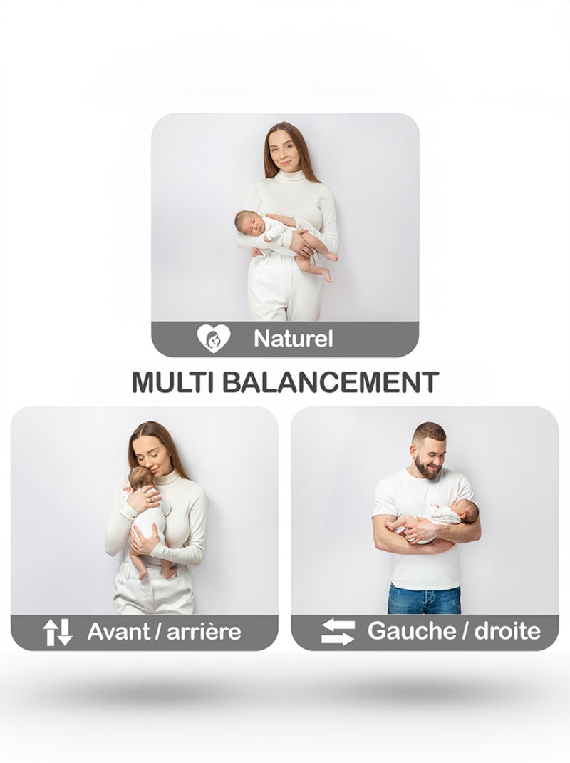 Sdraietta / altalena elettrica per bebè Emy di BEBE2LUXE Dondolio naturale Grigio - Kiabi