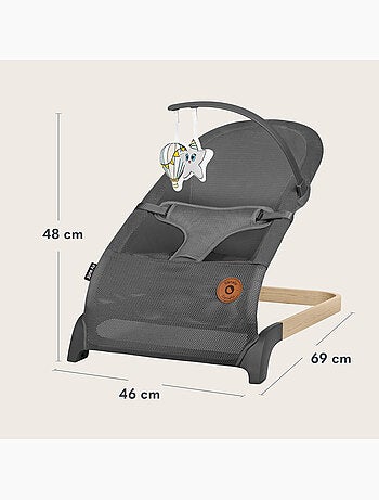 Sdraietta LIONELO June Air Baby - Movimento di oscillazione naturale - Leggera - Pieghevole piatta