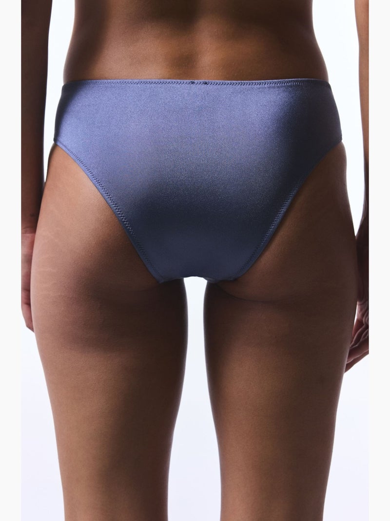 Seashell slip bikini arricciato penti Blu - Kiabi
