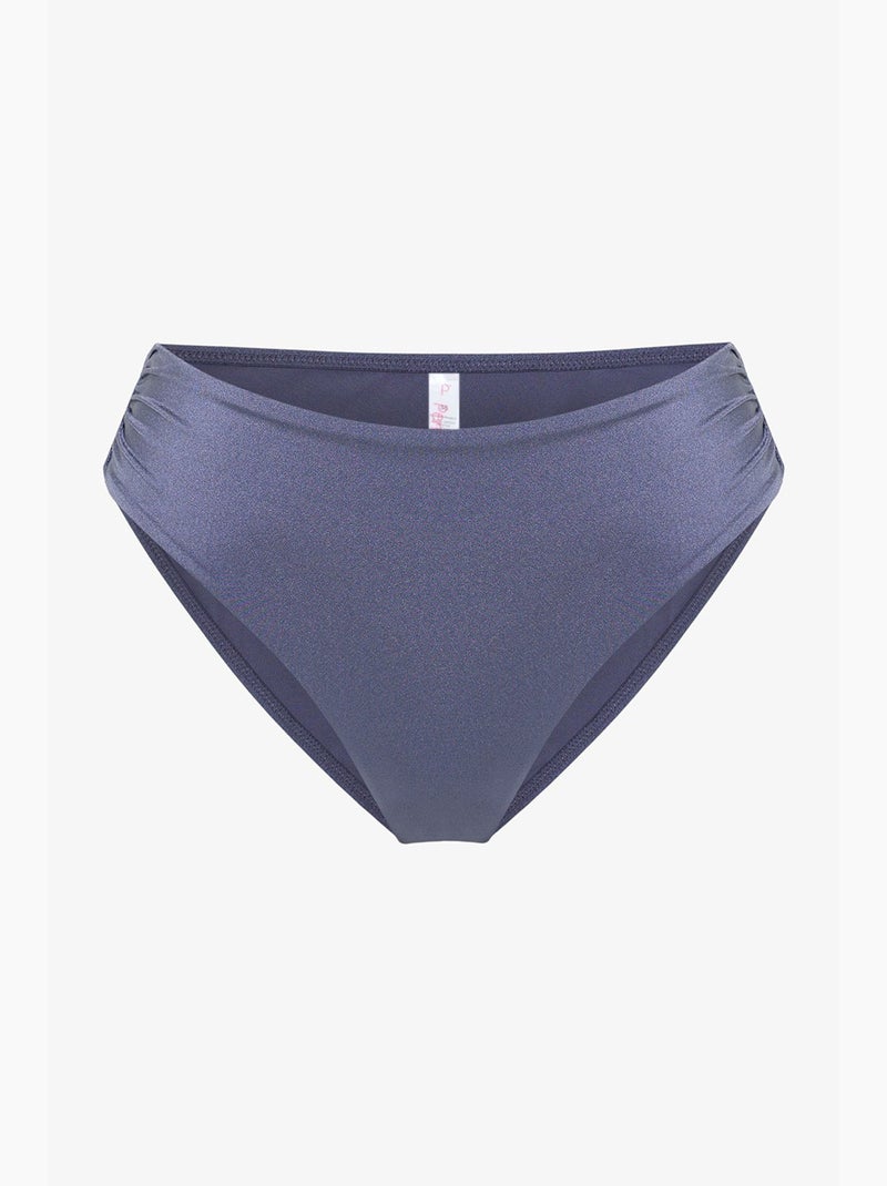 Seashell slip bikini arricciato penti Blu - Kiabi