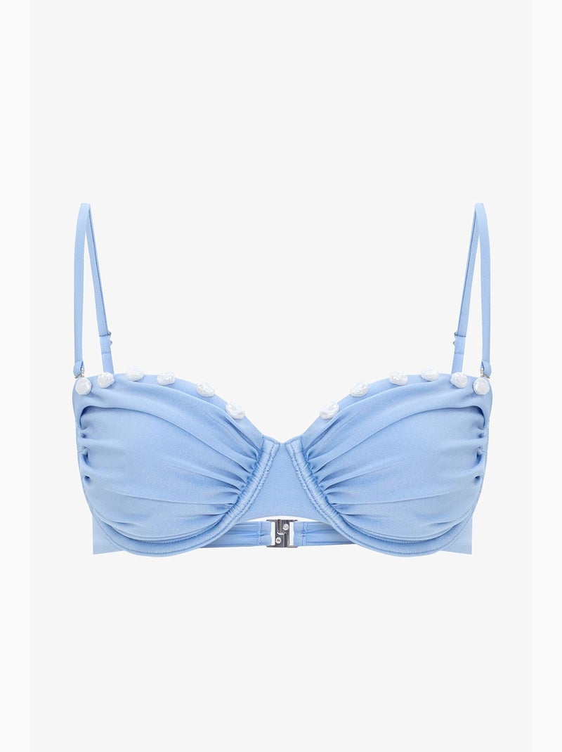 Seashell top bikini con perline e ferretto penti Blu cielo - Kiabi