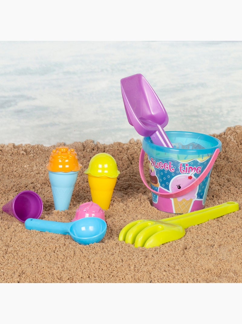 Secchio da spiaggia con accessori e granchio da spiaggia a colori color beach N/D - Kiabi