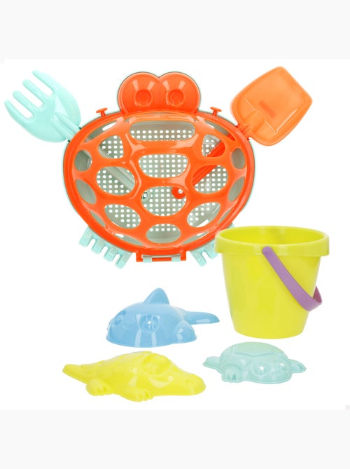 Secchio da spiaggia con accessori e stampi color beach - Kiabi Secchio da spiaggia con accessori e stampi color beach - Kiabi