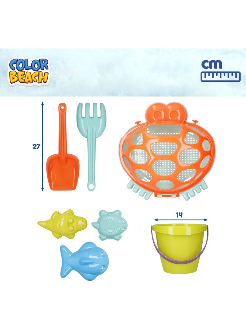 Secchio da spiaggia con accessori e stampi color beach N/D - Kiabi