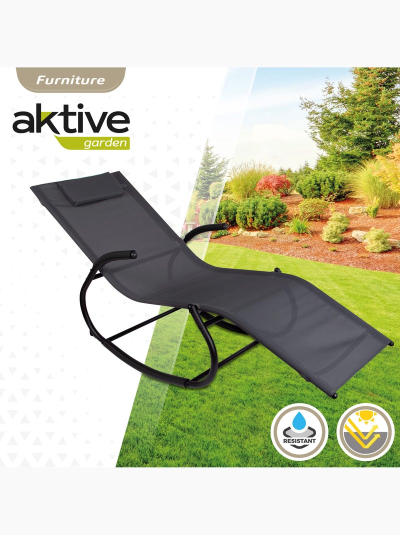 Sedia a dondolo da giardino antracite con cuscino aktive Grigio antracite - Kiabi
