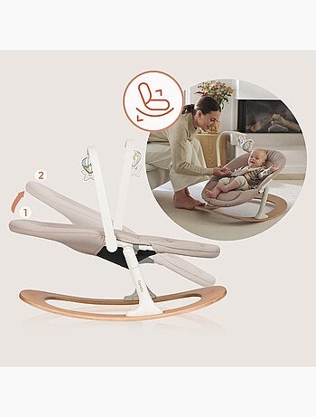 Sedia a dondolo per bambini LIONELO Celia - Ultraleggera - Fino a 9 kg - Movimento di dondolo natura