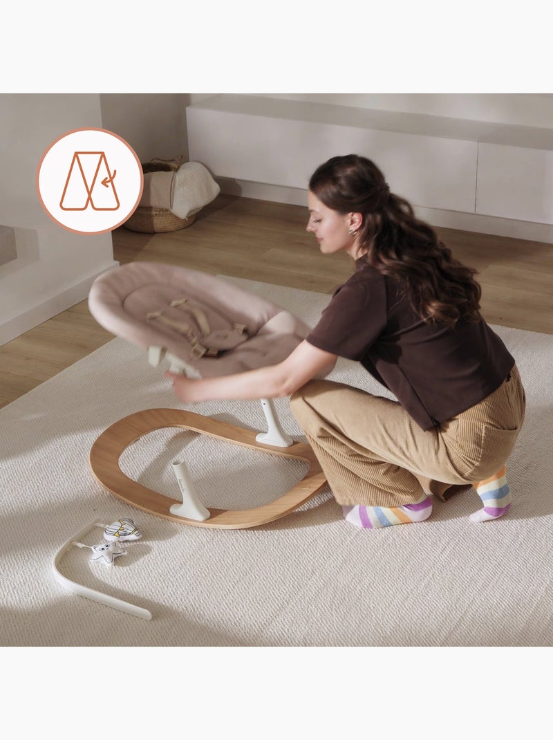 Sedia a dondolo per bambini LIONELO Celia - Ultraleggera - Fino a 9 kg - Movimento di dondolo natura Beige - Kiabi