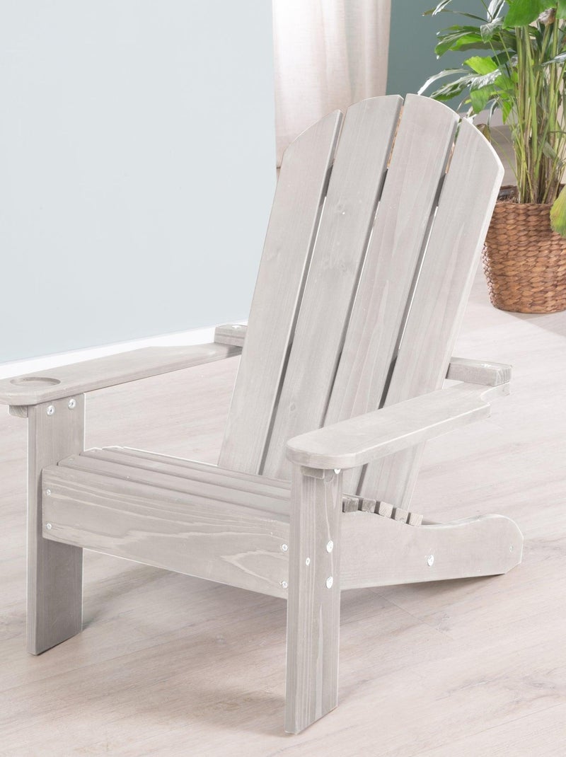 Sedia Adirondack per bambini in legno massello con portabicchieri "Roba Deck Chair" Grigio - Kiabi