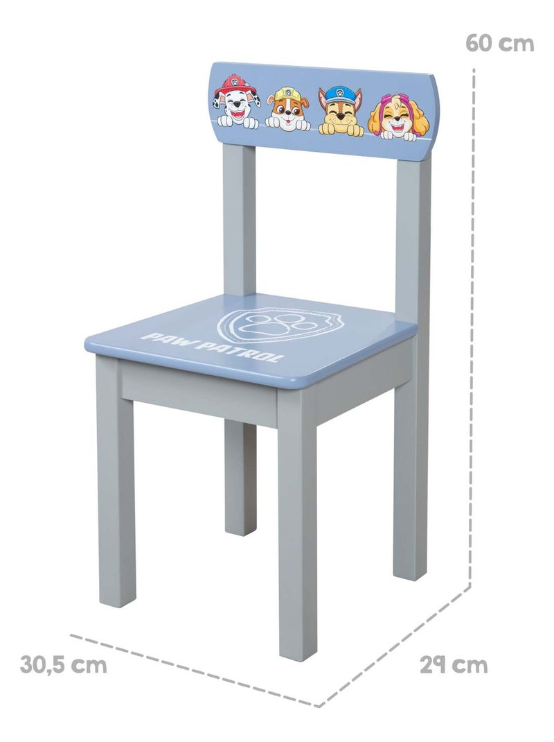 Sedia bambini in legno laccato – fino a 50 kg – motivo Paw Patrol – "Roba Paw Patrol" Blu grigio - Kiabi