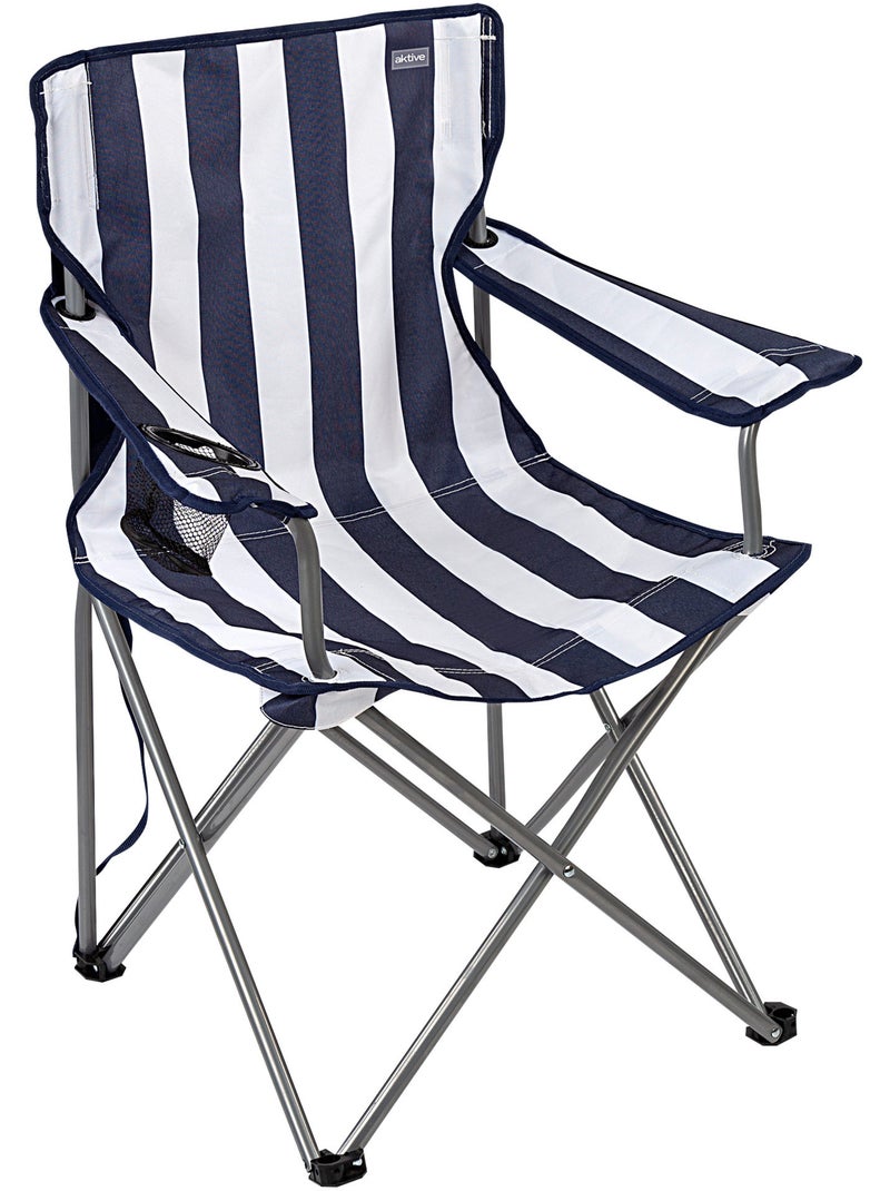 Sedia da campeggio pieghevole con portabicchieri aktive Blu Bianco - Kiabi