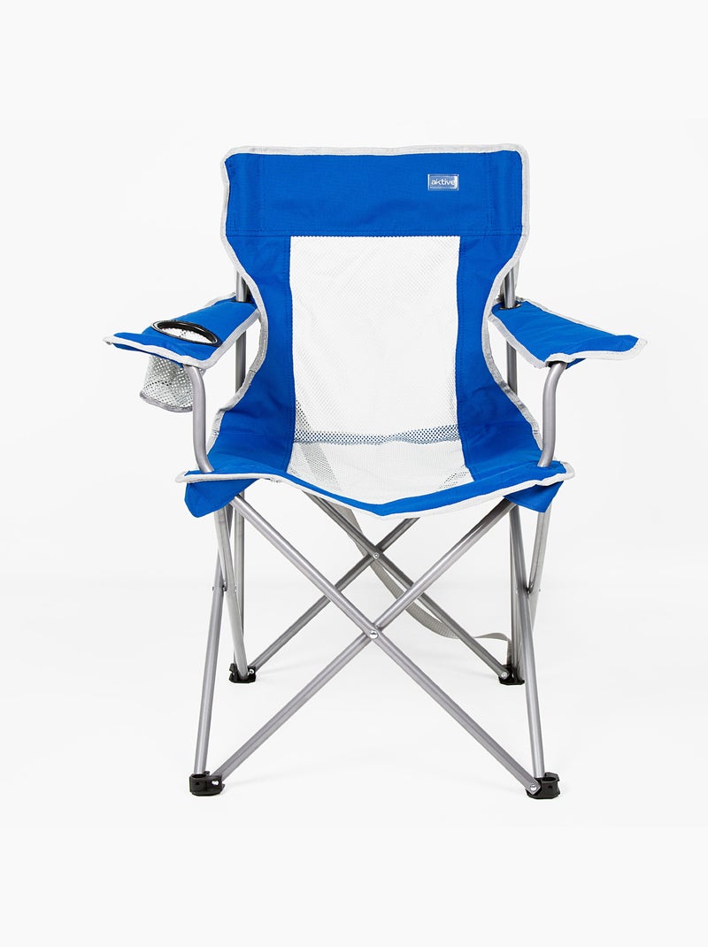 Sedia da campeggio pieghevole con portabicchieri e schienale traspirante aktive Blu - Kiabi