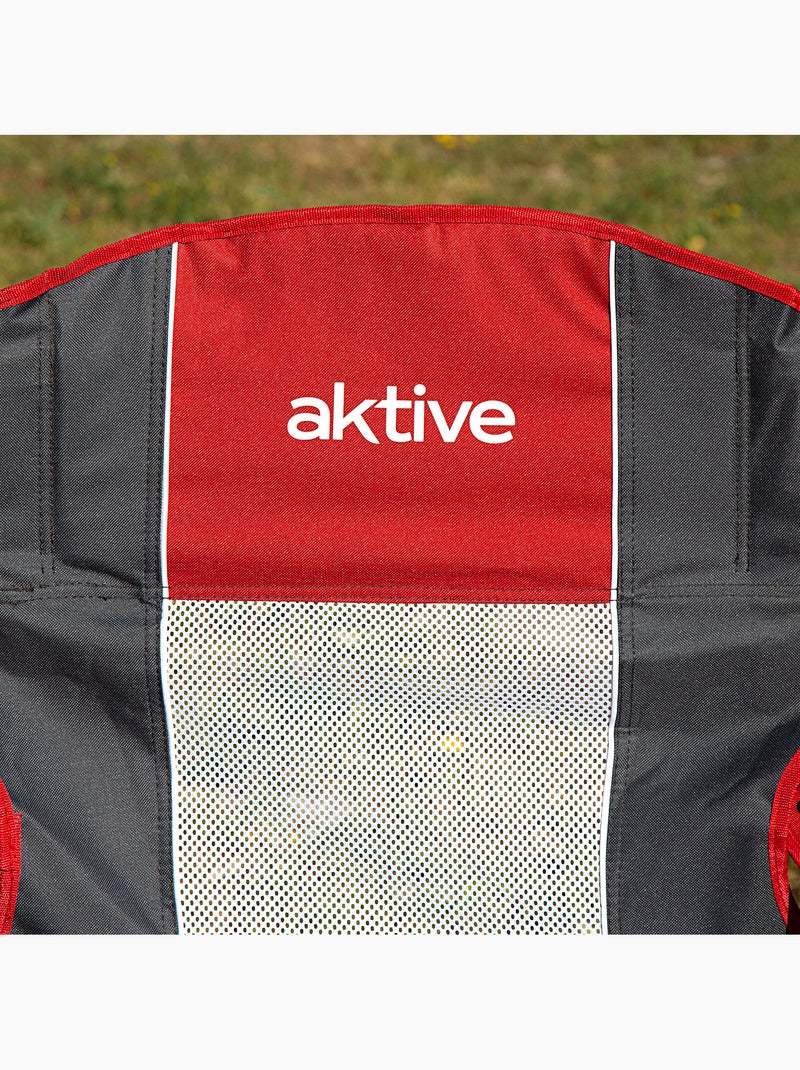 Sedia da campeggio pieghevole xl con portabicchieri aktive Nero Rosso - Kiabi