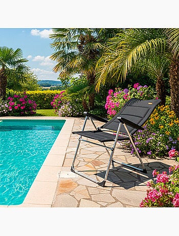 Sedia da giardino pieghevole imbottita multiposizione con schienale alto deluxe aktive