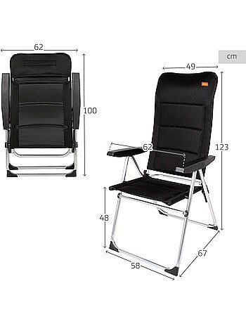 Sedia da giardino pieghevole imbottita multiposizione con schienale alto deluxe aktive