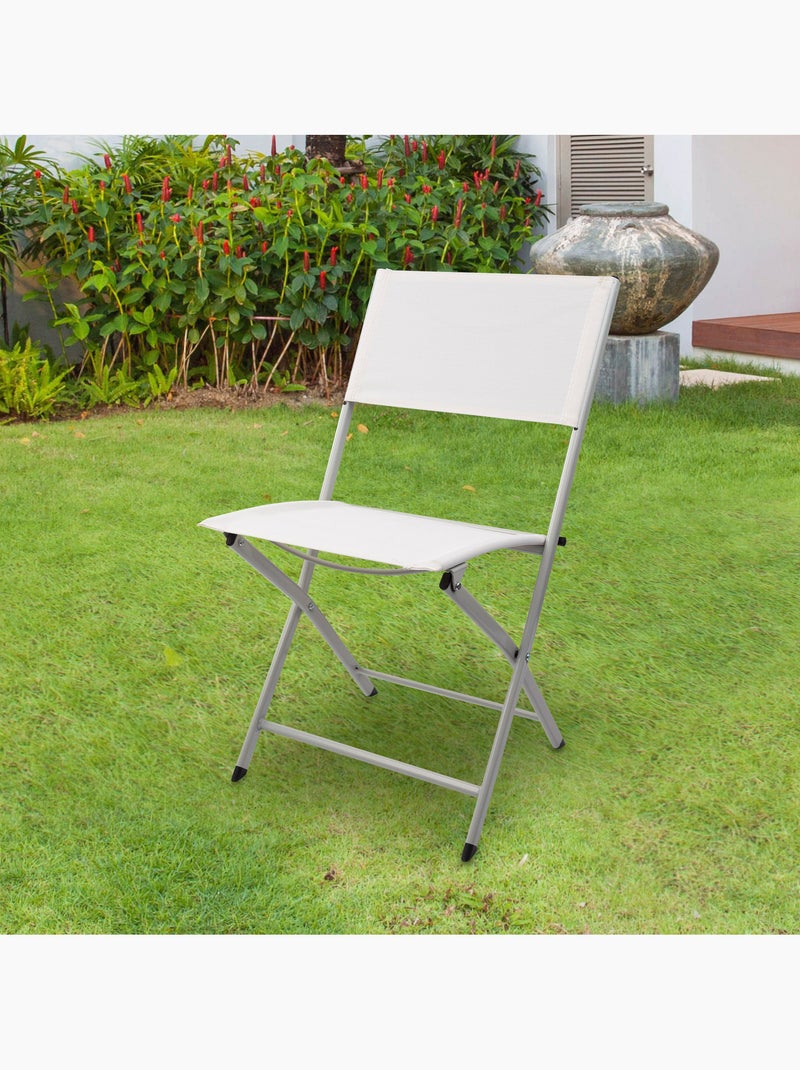 Sedia da giardino pieghevole in tessuto rinforzato aktive Bianco - Kiabi