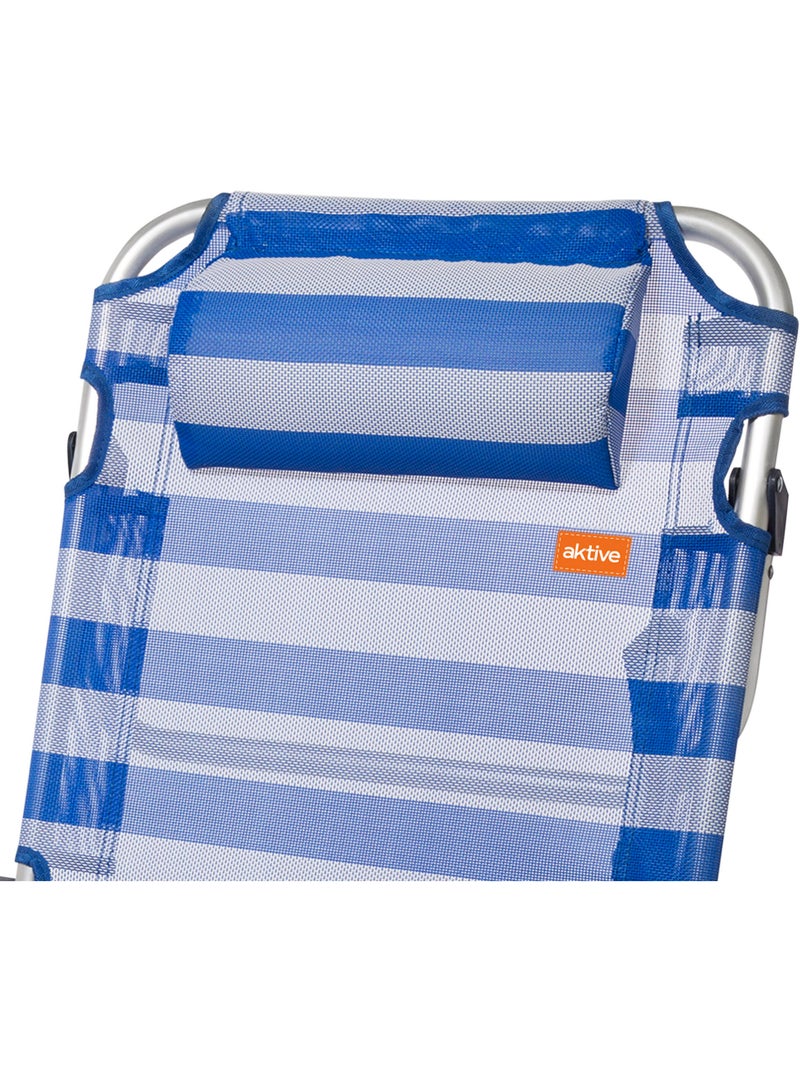 Sedia da marinaio pieghevole in alluminio multiposizione aktive Blu Bianco - Kiabi