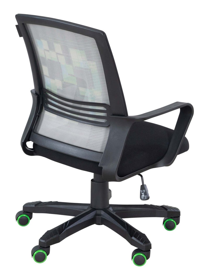 Sedia da scrivania regolabile in altezza – girevole 360° "Roba" – Minecraft Nero Verde Blu - Kiabi