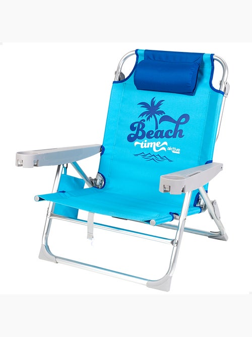 Sedia da spiaggia bassa, 5 posizioni, 53x58x80 cm,, con cuscino e borsa rimovibile aktive - Kiabi Sedia da spiaggia bassa, 5 posizioni, 53x58x80 cm,, con cuscino e borsa rimovibile aktive - Kiabi