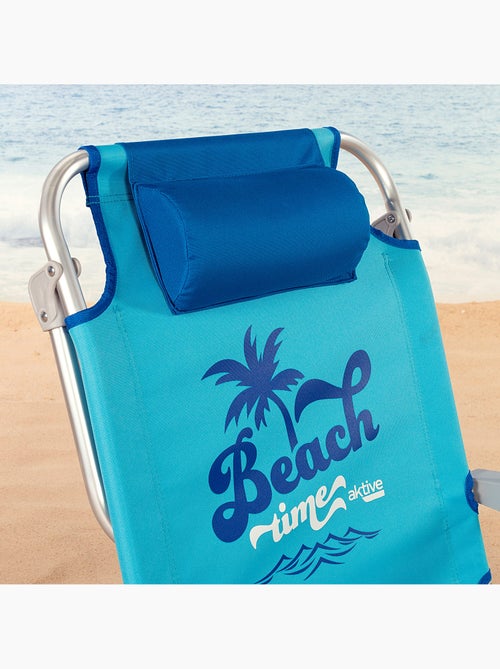 Sedia da spiaggia bassa, 5 posizioni, 53x58x80 cm,, con cuscino e borsa rimovibile aktive - Kiabi Sedia da spiaggia bassa, 5 posizioni, 53x58x80 cm,, con cuscino e borsa rimovibile aktive - Kiabi