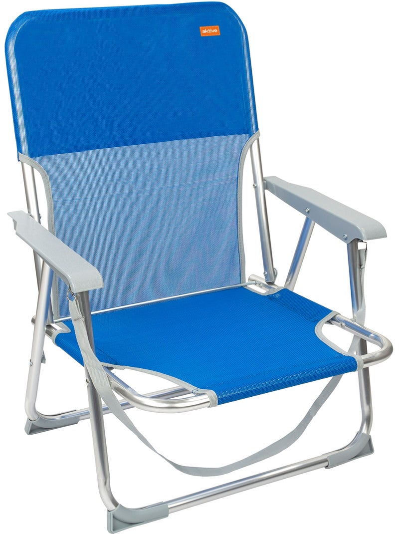 Sedia da spiaggia fissa pieghevole in alluminio con maniglia aktive spiaggia Blu - Kiabi