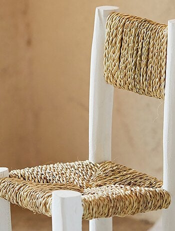 Sedia per bambini in legno bianco e doum