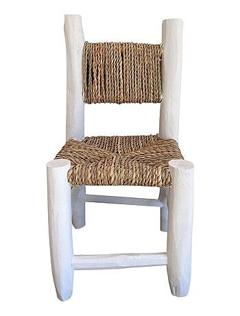 Sedia per bambini in legno bianco e doum