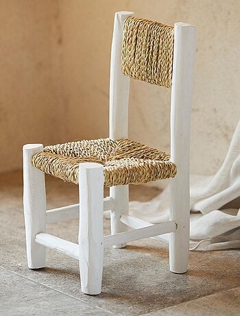 Sedia per bambini in legno bianco e doum