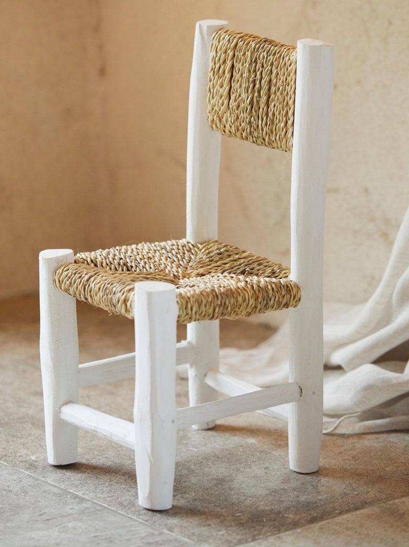 Sedia per bambini in legno bianco e doum Bianco - Kiabi