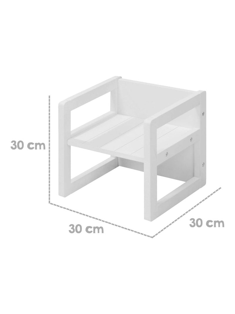 Sedia per bambini in legno convertibile in sgabello – 3 altezze di seduta "Roba" Bianco - Kiabi