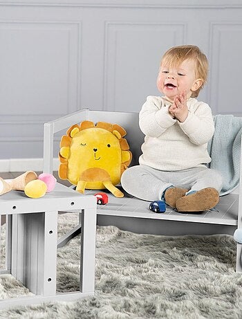 Sedia per bambini in legno convertibile in sgabello – 3 altezze di seduta "Roba