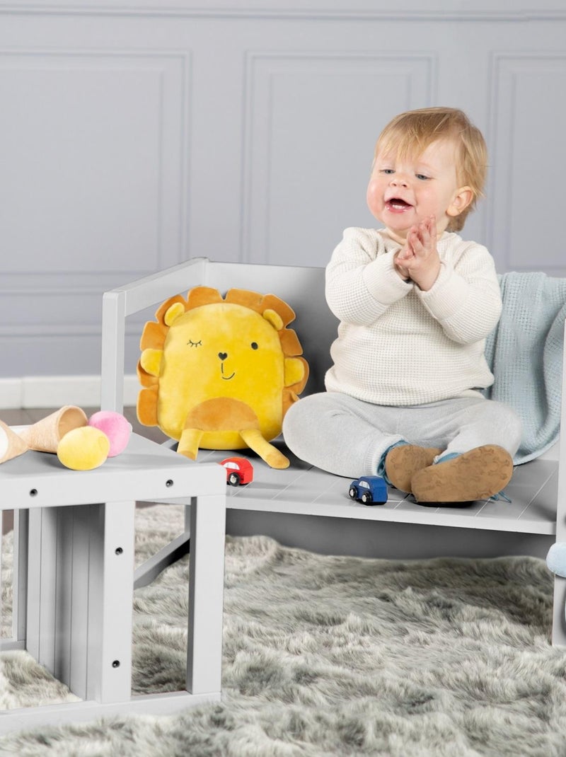 Sedia per bambini in legno convertibile in sgabello – 3 altezze di seduta "Roba" Grigio - Kiabi