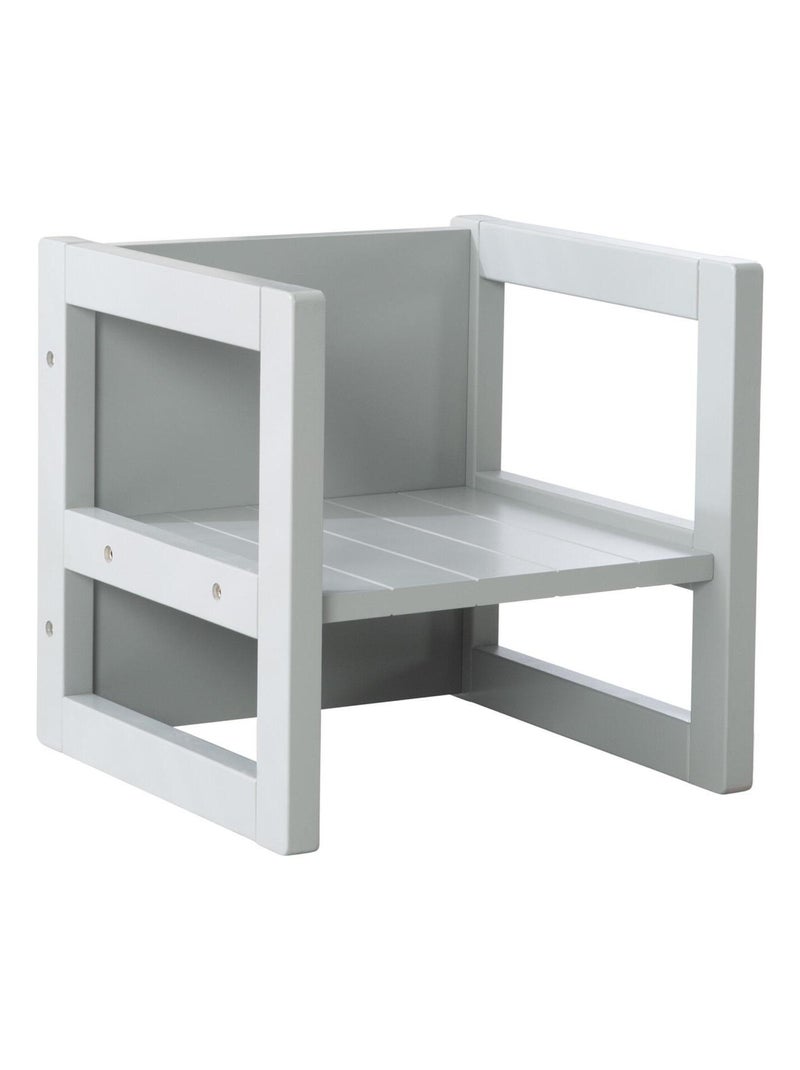 Sedia per bambini in legno convertibile in sgabello – 3 altezze di seduta "Roba" Grigio - Kiabi