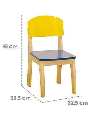 Sedia per bambini in legno multicolore – da 2 a 10 anni "Roba