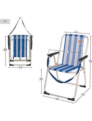 Sedia pieghevole fissa 44x45x76 cm in alluminio sailor aktive