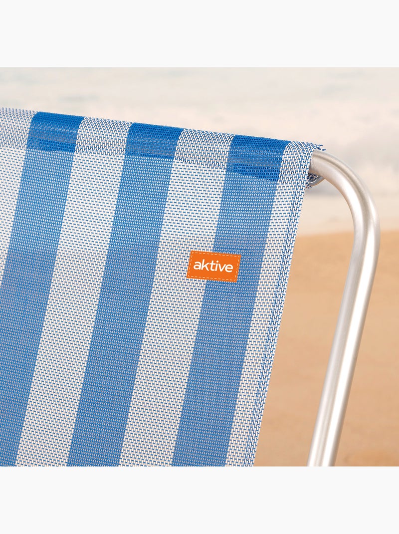 Sedia pieghevole fissa 44x45x76 cm in alluminio sailor aktive Blu Bianco - Kiabi