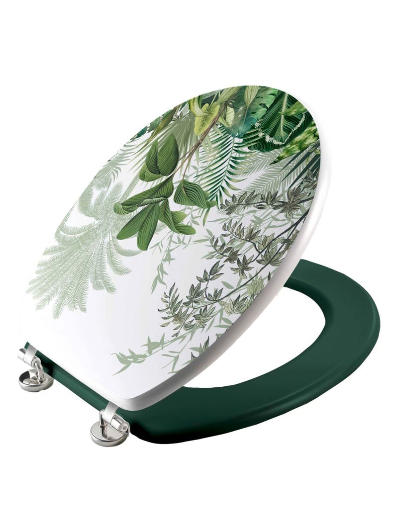Sedile per WC con stampa tropicale e cerniere in metallo Verde - Kiabi