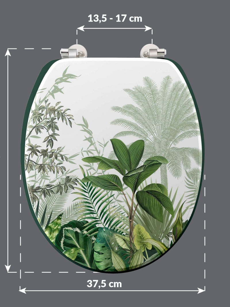Sedile per WC con stampa tropicale e cerniere in metallo Verde - Kiabi